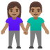 👫🏽 woman and man holding hands: medium skin tone display on Google